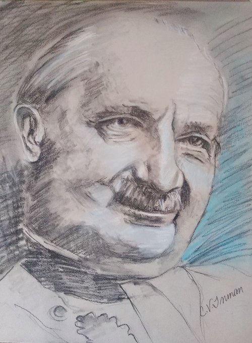 Charcoal portrait of Martin Heidegger by Clint Inman